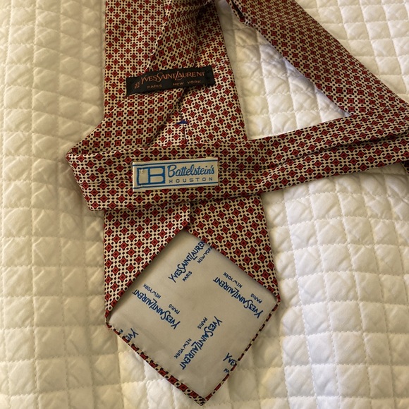 YSL Yves Saint Laurent Men's Red Vintage Tie silk - Picture 4 of 4